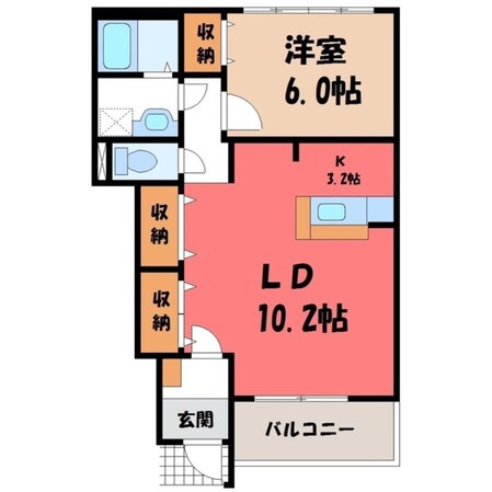 新鹿沼駅 徒歩20分 1階の物件間取画像